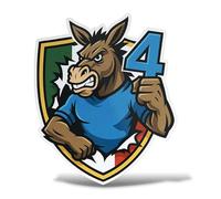 Adesivo Ciuccio Napoli 4 Scudetto 2025 | Sticker Celebrativo Campioni d'Italia | Decorazione Auto, Moto, Laptop, Tifosi Partenopei (50 cm)