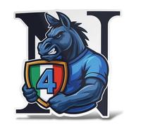 Adesivo Ciuccio Napoli 4 Scudetto 2025 | Sticker Celebrativo Campioni d'Italia | Decorazione Auto, Moto, Laptop, Tifosi Partenopei (20 cm)
