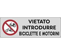 ADESIVO CM 15X5 "VIETATO INTRODURRE BICICLETTE E MOTORINI"