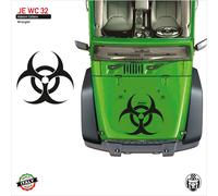 Adesivo Cofano Wrangler - Simbolo Biohazard Pericolo Decalcomania JE WC 32