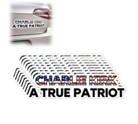 Adesivo commemorativo di Charlie Kirk True American Hero, A True Patriot, decalcomanie decorative, TPUSA Loving Memory Justice Memorial Freedom USA Patriot vinile auto camion finestra laptop