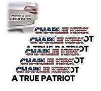 Adesivo commemorativo di Charlie Kirk True American Hero, A True Patriot, decalcomanie decorative, TPUSA Loving Memory Justice Memorial Freedom USA Patriot vinile auto camion finestra laptop