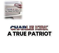Adesivo commemorativo di Charlie Kirk True American Hero, A True Patriot, decalcomanie decorative, TPUSA Loving Memory Justice Memorial Freedom USA Patriot vinile auto camion finestra laptop