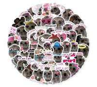 Adesivo con criceto che piange, simpatico, simpatico, triste criceto, decalcomania impermeabile in PVC per bottiglie d'acqua, bicchieri, tazze, computer portatili, 56 pezzi