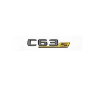 Adesivo con logo for targa del bagagliaio, parafango laterale for auto, coupé, emblema ABS con lettere nere cromate 3D C63s V8 Biturbo(Black yellow C63s)