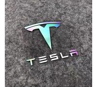 Adesivo con Logo per Auto per Tesla, Adesivi con Emblema Segno Badge Adesivo Accessori Auto,Multi-colored-12 * 10cm