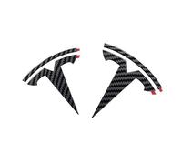 Adesivo con Logo per Auto per Tesla Model 3, Adesivi con Emblema Segno Badge Adesivo Accessori Auto,Carbon fiber look-front+rear