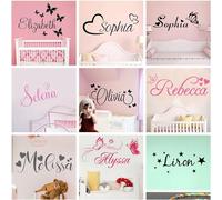 Adesivo Con Nome Ragazza Con Farfalla Personalizzabile Con Il Nome Del Tuo Bambino, Adesivi Murali Personalizzati A Forma Di Farfalla E Cuore, Decorazione In Vinile(XL)