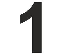 Adesivo con numeri - altezza 20 cm - adesivo per bidoni della spazzatura - numero civico - cassetta delle lettere - numeri da incollare - esterno - resistente alle intemperie - colore nero - numero 1