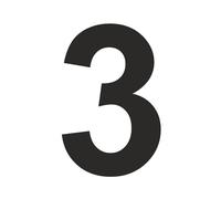 Adesivo con numeri - altezza 20 cm - adesivo per bidoni della spazzatura - numero civico - cassetta delle lettere - numeri da incollare - esterno - resistente alle intemperie - colore nero - numero 3