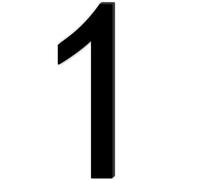 Adesivo con Numero 1 di Colore Nero,Numero Civico,Numero Civico Segnale in Acrilico,Numero di Casa Autoadesivo,Resistente alle Intemperie,per Esterni,Porta,Cassetta Delle Lettere(9.6 cm)