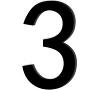 Adesivo con Numero 3 di Colore Nero,Numero Civico,Numero Civico Segnale in Acrilico,Numero di Casa Autoadesivo,Resistente alle Intemperie,per Esterni,Porta,Cassetta Delle Lettere(9.8 cm)