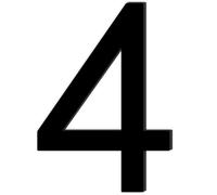 Adesivo con Numero 4 di Colore Nero,Numero Civico,Numero Civico Segnale in Acrilico,Numero di Casa Autoadesivo,Resistente alle Intemperie,per Esterni,Porta,Cassetta Delle Lettere(9.6 cm)