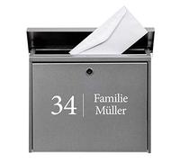Adesivo con numero civico personalizzato con il nome della famiglia, da applicare sulla cassetta delle lettere, colore nero o bianco