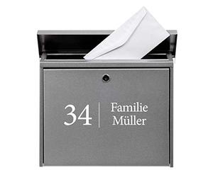 Adesivo con numero civico personalizzato con il nome della famiglia, da applicare sulla cassetta delle lettere, colore nero o bianco