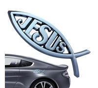 Adesivo con pesce di Gesù | Emblema di Gesù Pesce | Adesivo per auto in plastica Gesù Ichthys Pesce Cristiano simbolo di pesce per finestrini auto, computer portatili, bagaglio frigorifero