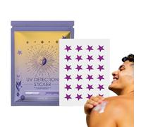 Adesivo con rilevamento UV, set di 24 toppe per viso, a forma di stella, riapplicare la crema solare, per prendere il sole, golf, spiaggia all'aperto