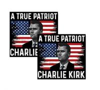 Adesivo con scritta "Charlie Kirk A True Patriot" "Pray Justice Assassination Shooting Hero Freedom" per auto, camion, frigorifero
