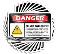 Adesivo con scritta "Danger Do Not Two-Block Two Blocking The Crane Cause Death", in vinile resistente, per auto, per amanti dei libri, cartelli e decorazioni per esterni (8 x 12 cm, 5 pezzi)