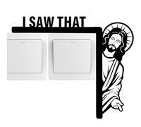 Adesivo con scritta "I Saw That Jesus", 21,5 cm, decorazione cristiana per porta, 38 g, con scritta "I Saw That Jesus", segna angoli in bosso con design inciso, ideale per l'ingresso di casa o come