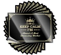 Adesivo con scritta in lingua inglese "Keep Calm I'm Almost A Meat Processing Worker for Hydro Flask", decorazione per stanze indie, adesivi in vinile per regali estivi (6 x 9 cm)