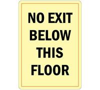 Adesivo con scritta "No Exit Below This Floor", marrone chiaro, 20,3 cm
