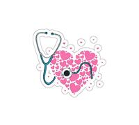 Adesivo con sfigmomanometro per medici, medici, amanti del medico, divertente e premuroso, per computer portatile, auto, 5,1 cm x 5,1 cm, bianco