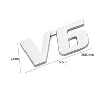 Adesivo Cromato 3D Piccolo V6 In Metallo Per Auto 4x4 RC 4WD V8