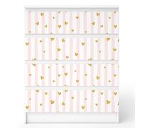 Adesivo Cuoricini per Mobile IKEA MALM n. 2 cassetti piccoli 40x20cm - Sticker Decorativo Rimovibile in PVC, Facile da Applicare, con Kit Incluso, Decorazione Moderna per Cassettiera, Made In Italy