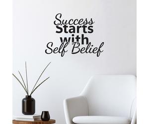 Adesivo da muro motivazionale |WS2657| "Success Starts with Self Belief"
