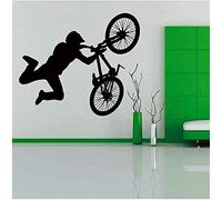Adesivo da muro Sport Estremo Bicicletta Bambino Camera da Letto Soggiorno nero e smontabile 66cmx56cm