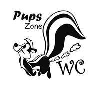 Adesivo da parete 22,5 x 23,5 cm Pups Zone WC Adesivo da parete Decorazione da parete 1 Pz Pratico e popolare Durable and Fashion