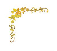 Adesivo da parete 3D a specchio con fiore in acrilico, rimovibile, per elegante decorazione da parete per camera da letto, soggiorno, sala da pranzo e aree commerciali (oro)