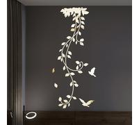 Adesivo da parete 3D decorazione specchio foglia moderno rimovibile sfondo acril