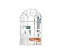 Adesivo da parete 3D per finestra, ad arco, specchio, in legno, acrilico, autoadesivo, decorazione per sfondo MZ420-427 (bianco)