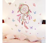 Adesivo da parete a forma di farfalla, confezione da 2 pezzi, 90 x 30 cm, design acchiappasogni, stile moderno minimalista, facile da rimuovere, decorazione per camera dei bambini e soggiorno