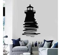 Adesivo da parete a forma di faro con sagoma di castello, spiaggia, in vinile, per soggiorno, bagno, decorazione domestica, carta da parati creativa, 42 x 75 cm
