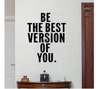 Adesivo da parete bianco e nero, con citazione motivazionale "Be The Best Version of Yourself", per camera da letto, soggiorno, ufficio e altri luoghi, adesivo da parete in vinile, 53 x 42 cm