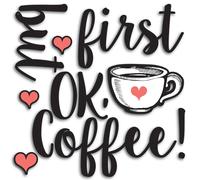 Adesivo da parete But First Coffee in gomma 31x31 cm Multicolore