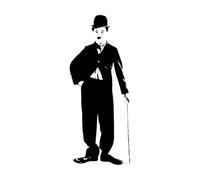 Adesivo da parete Chaplin Attori famosi Adesivo da parete in vinile Cinema Arte da parete Decorazione per la casa Carta da parati rimovibile-S-23x57cm-Black