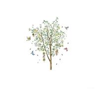 Adesivo da parete con albero di limoni e uccelli in PVC con retro automatico, perfetto per abbellire le pareti interne di case, caffè e ristoranti