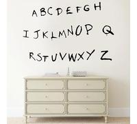 Adesivo da parete con alfabeto spaventoso A-Z, serie TV, spettrale, decalcomania in vinile, decorazione per la casa, camera da letto, finestra, rimovibile, 130 x 57 cm