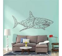 Adesivo da parete con balena e oceano, per cameretta dei bambini, cartone animato, squalo, pesce, animale sottomarino, vinile 43X85 cm