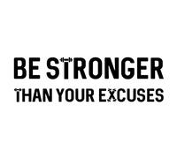 Adesivo da parete con citazione "Be Stronger Than Your Excuses" per palestra, decorazione artistica da parete, per palestra, soggiorno, camera da letto