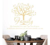 Adesivo da parete con citazione "Like Branches on a Tree we all grow in different directions, Yet Our Roots Remain as One" (lingua italiana non garantita)