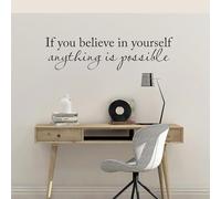Adesivo da parete con citazione motivazionale "If You Believe in Yourself Anything is Possibile", decalcomania in vinile per camera da letto, ufficio, 157 x 42 cm