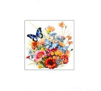 Adesivo da parete con farfalle e fiori in PVC impermeabile, adatto per uso interno in bagni, cucine e altri spazi domestici (H)