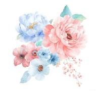Adesivo da parete con fiori incantevoli, dona al per tuo bagno, sedili del WC, frigorifero, armadio un look fresco (D)