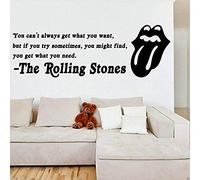 Adesivo Da Parete Con Frase Inglese: Non Puoi Sempre Ottenere Ciò Che Vuoi, Adesivo Da Parete Poster The Rolling Stones Fashion Design Adesivo In Vinile 45 * 90 Cm