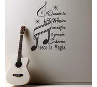 Adesivo da parete con frase sulla musica e il cinema |WS2640| Decorazione murale